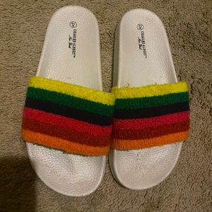 Comfy rainbow slides in good condition